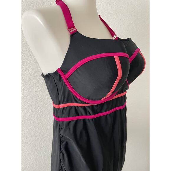 Cacique Swim Tankini Bikini Top Multicolor Color Block Swimwear - Picture 4 of 12